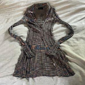 Urban outfitters long sleeve multicolored collared cardigan